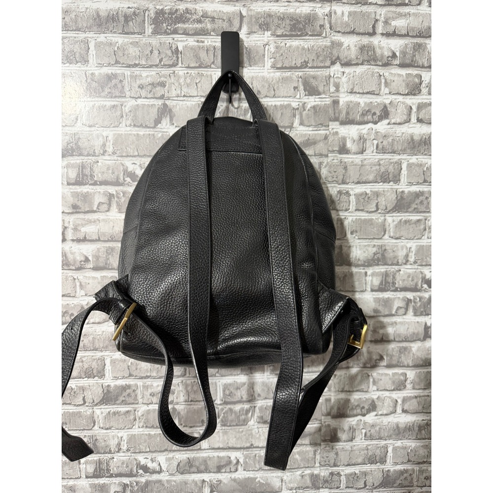 Ted Baker London Black Pebbled Leather Tassel Backpack Gold Hardware - Picture 2 of 6
